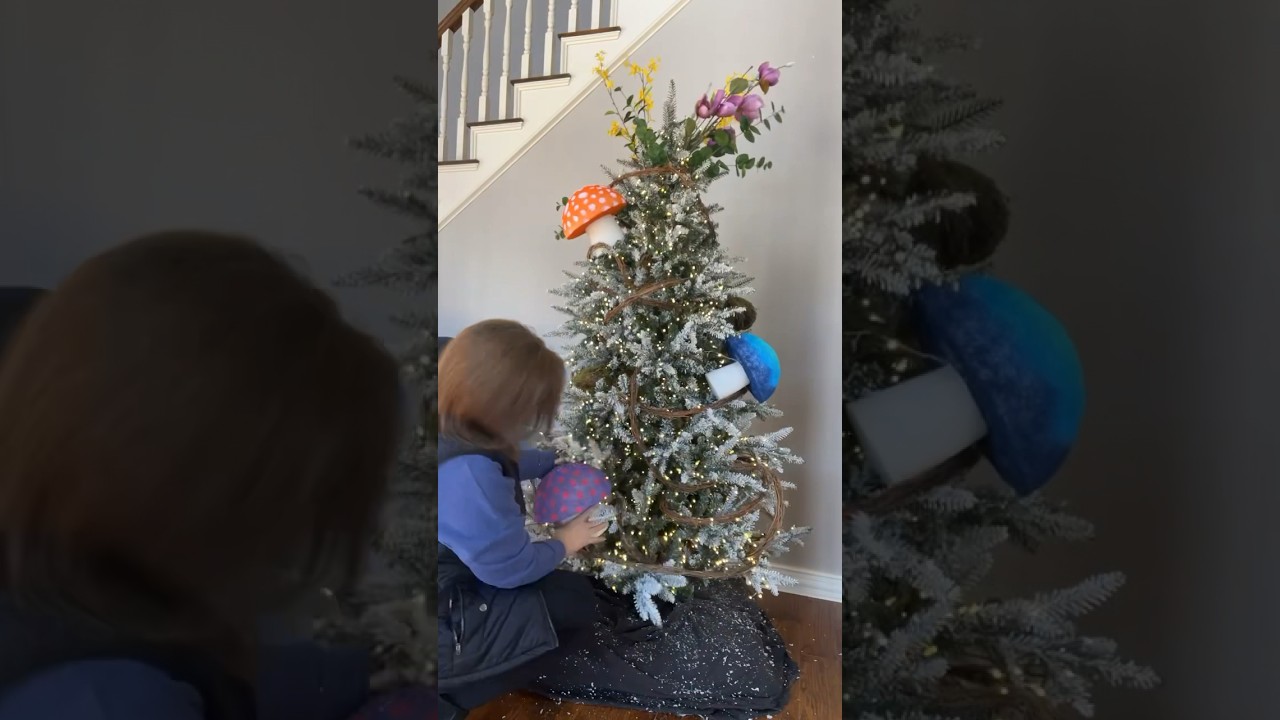 DECORATE WITH ME: Spring & Summer Christmas Tree (Mushroom & Butterfly Decorations)