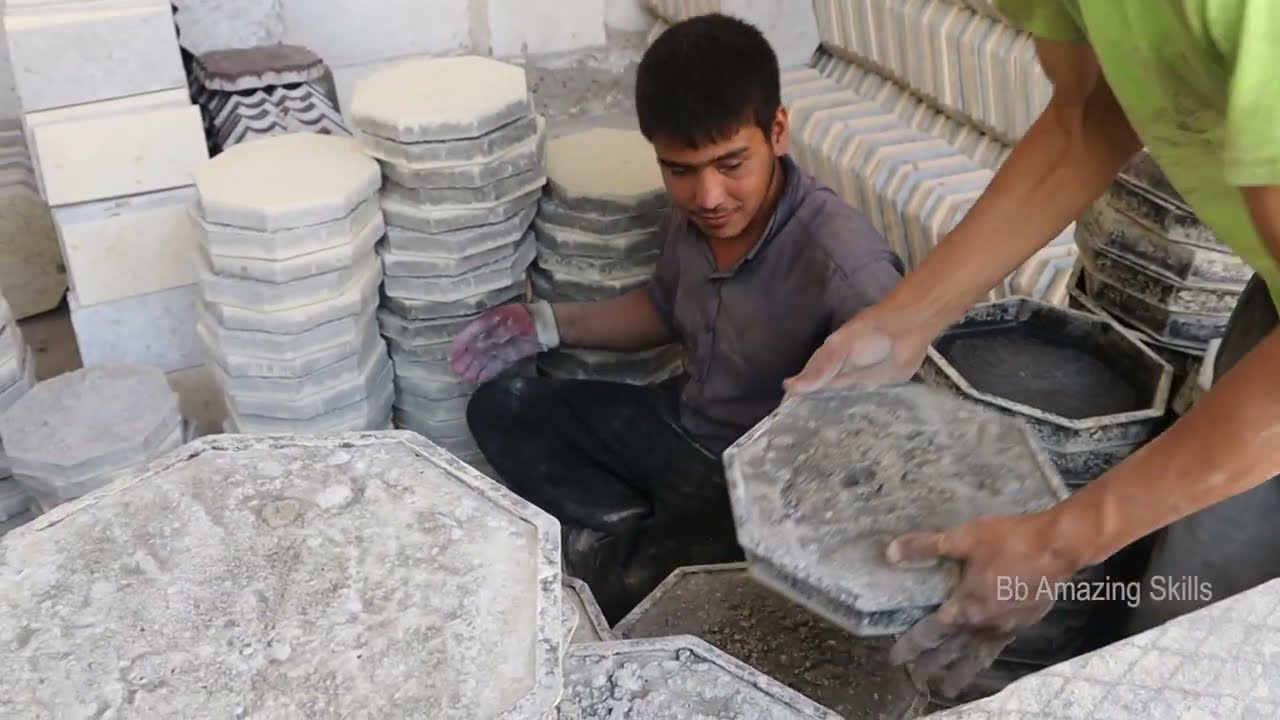 How to make cement tiles | Amazing Tile Making Techniques Manufacturing Process | Tile production