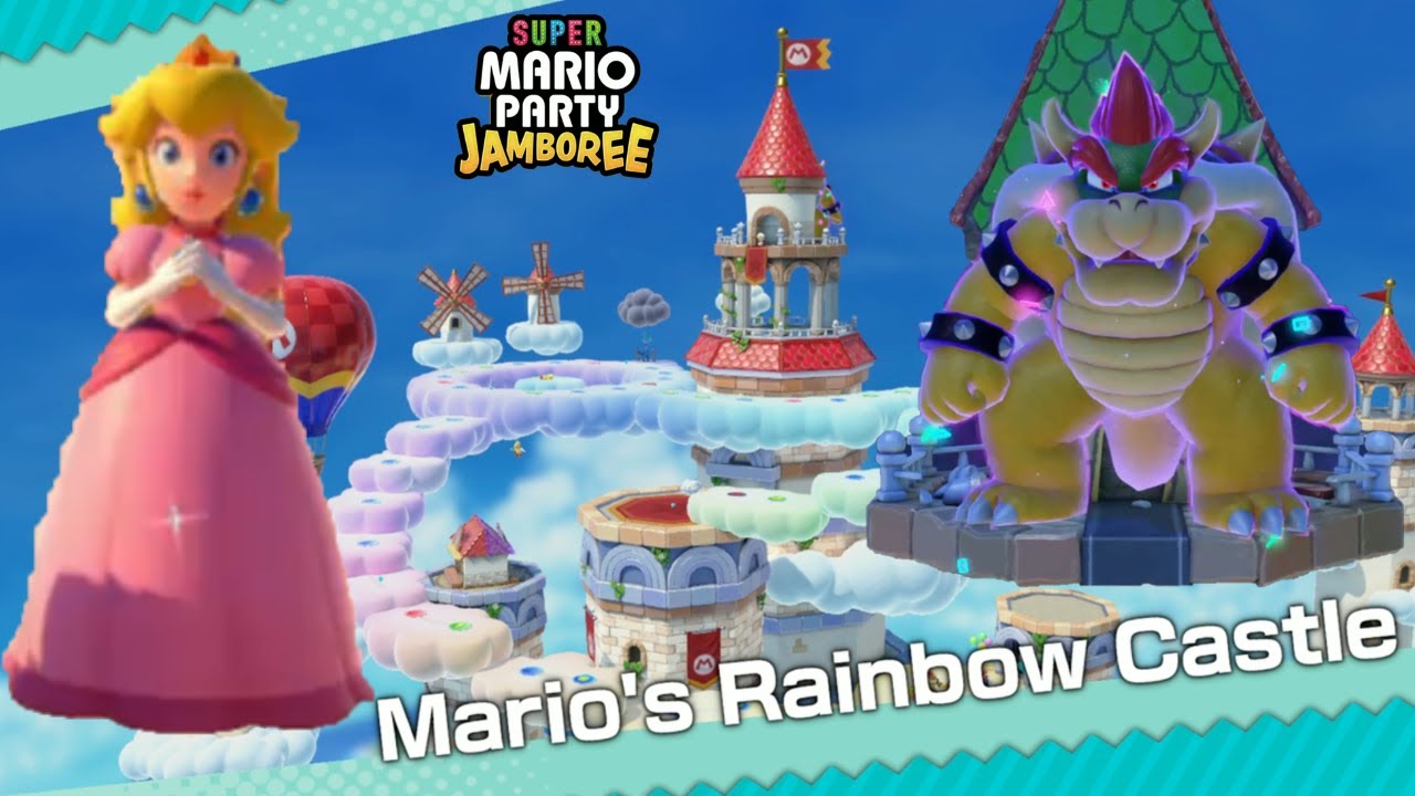Super Mario Party Jamboree Mario's Rainbow Castle Peach Vs Bowser Mario Monty Mole Gameplay