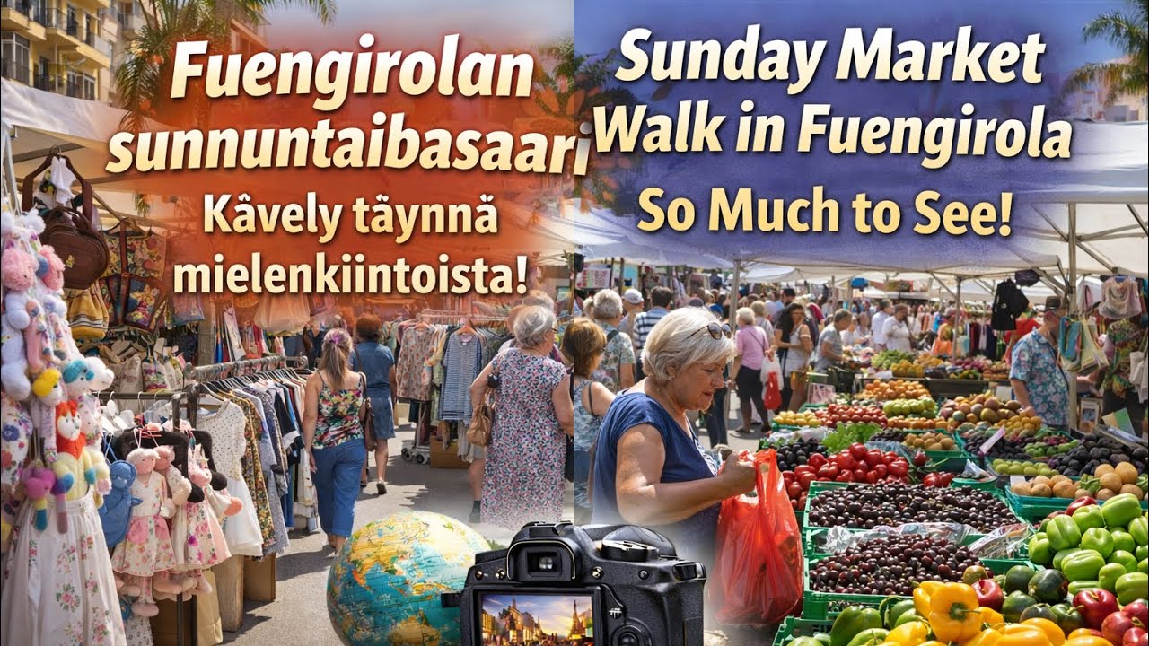 Spain 🇪🇸 Sunday Market Walk in Fuengirola – So Much to See!