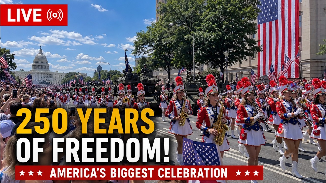 🔴 LIVE: USA 250th Independence Day Celebration 🇺🇸 | Biggest Parade, Fireworks & America 250 Event