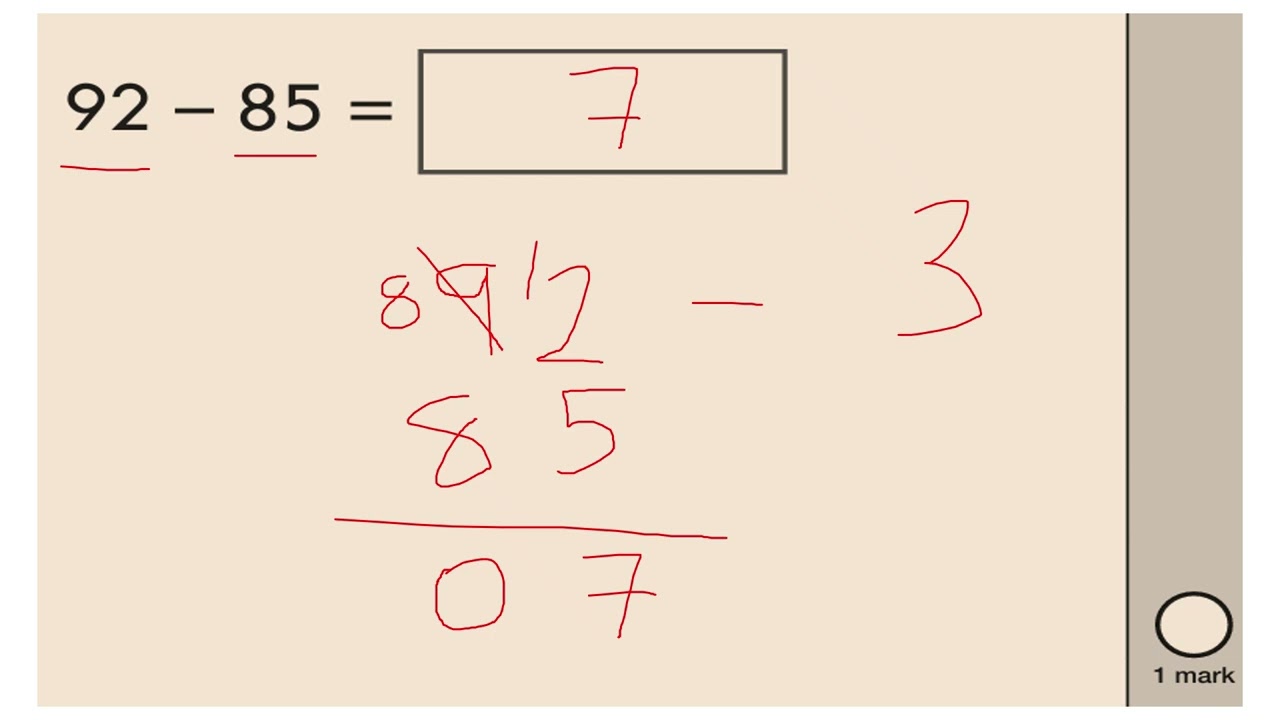 Back to Basics Maths Edition Subtraction KS1 Maths SATS Exam Question 2022 Series