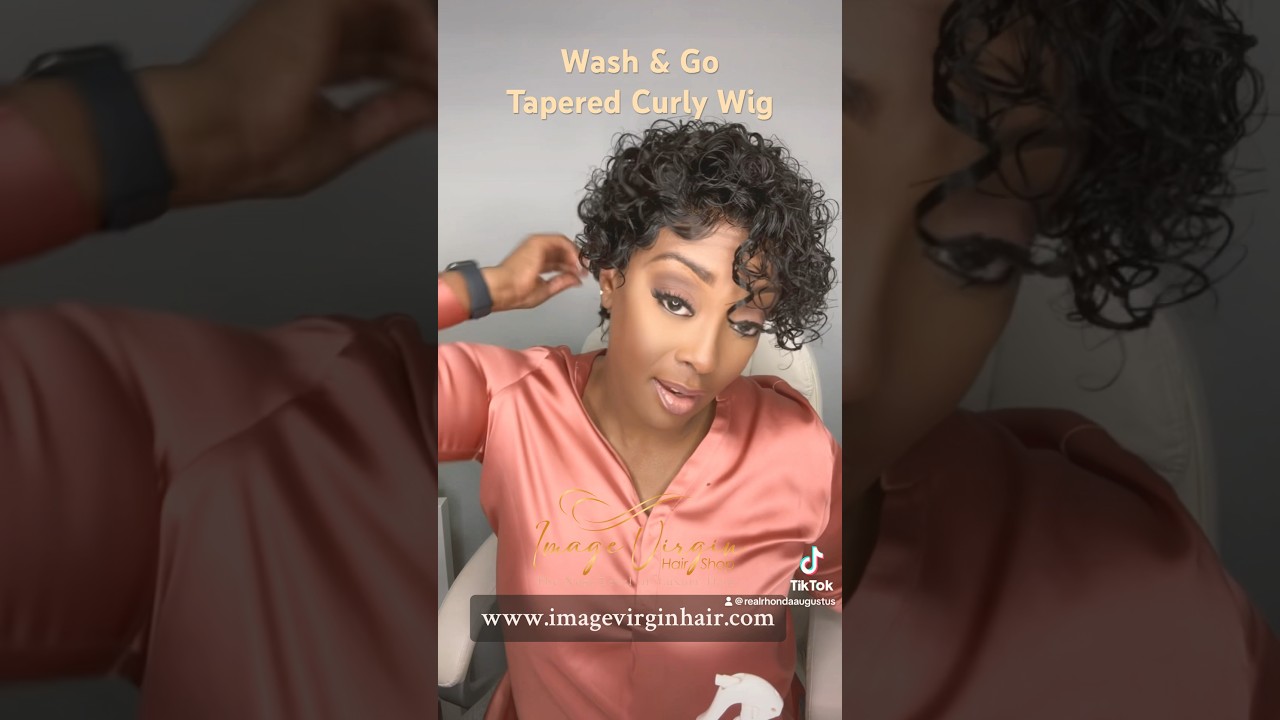 Short Pixie Tapered Wa￼sh & Go wig Install www.imagevirginhair.com 