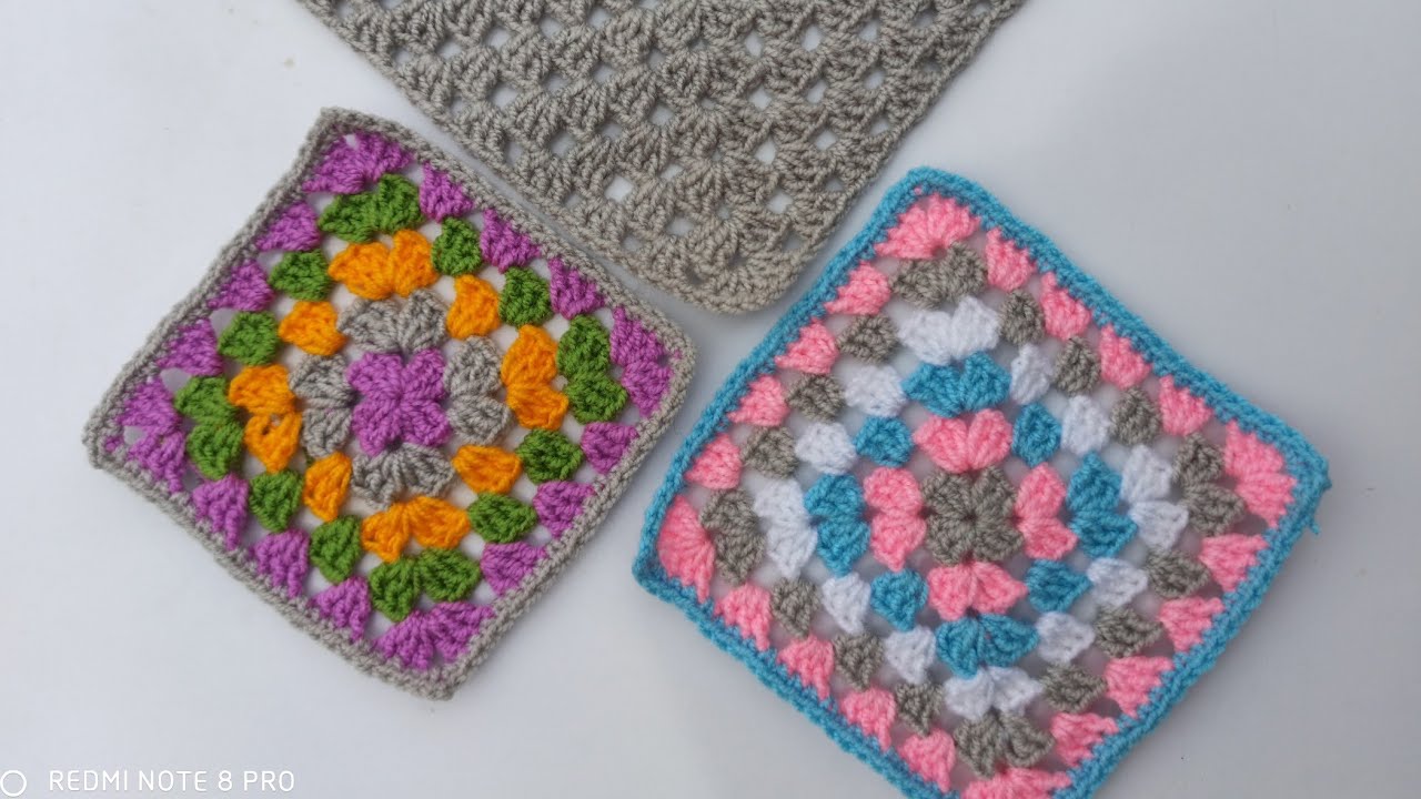 موتیف مادربزرگ | موتیف آسان قلاببافی | grannysquare | motifcrochet | easycrochet | crochetblanket 😍