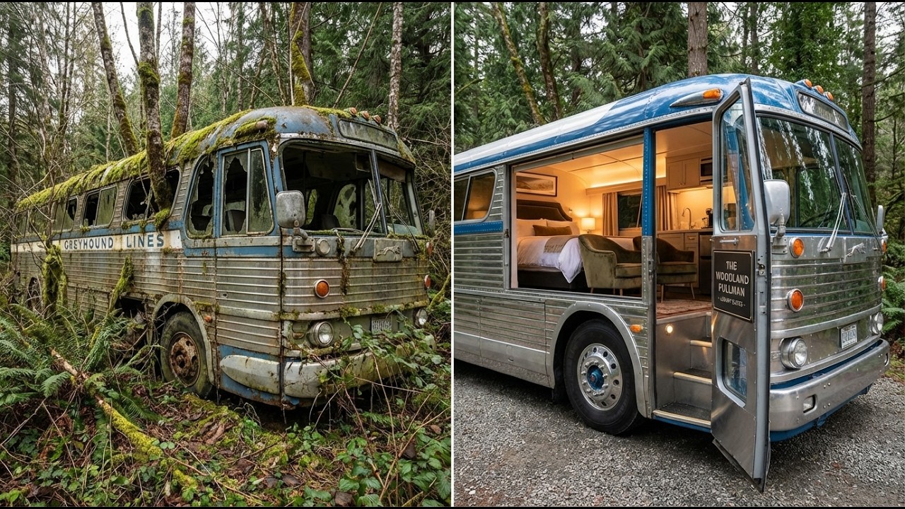 We Bought a Rotten 1956 Greyhound Bus in the Forest… What We Built Inside Is INSANE
