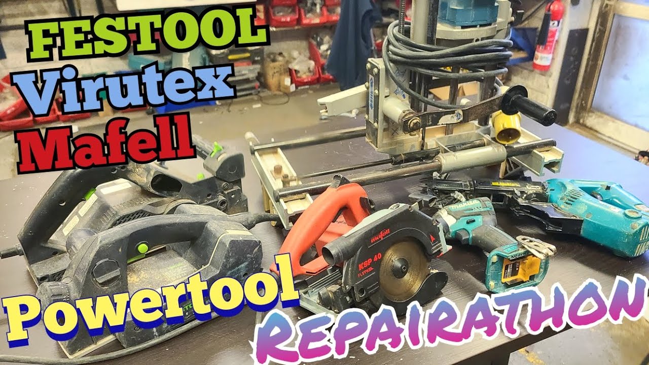 Festool, Mafell and Virutex power tool Repairathon. All old tools getting repaired.