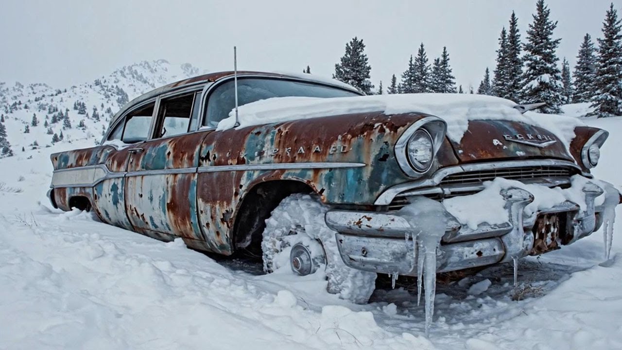 Frozen & Forgotten — Abandoned Rusted Car Found in Snow | Full Restoration ASMR