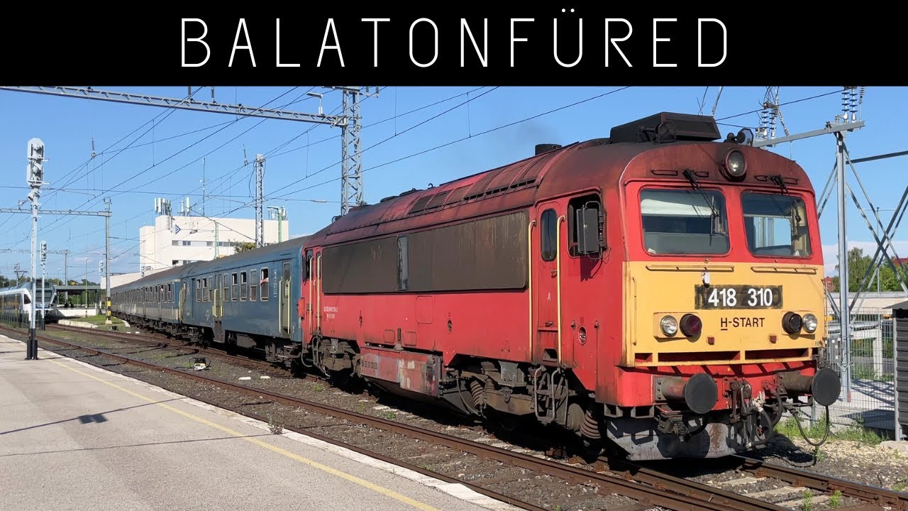 Vonatok Balatonfüreden | Trains in Balatonfüred (4K/UHD)