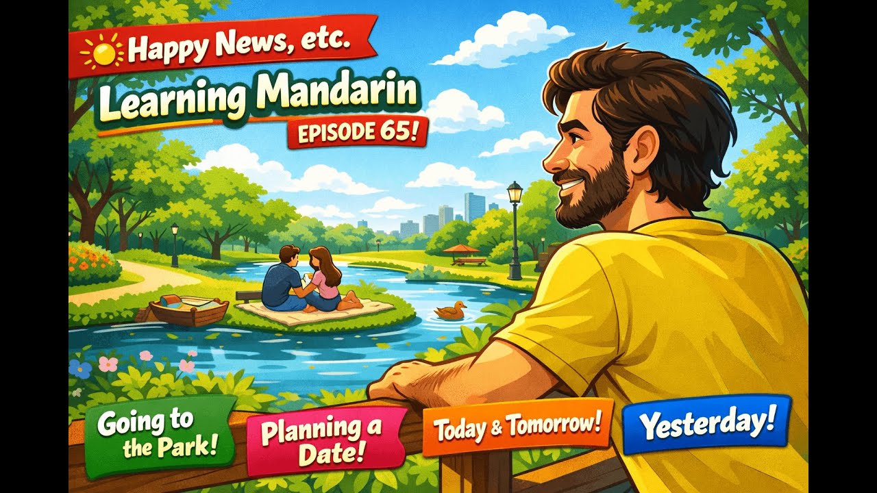 Learning Mandarin EP65 - Going to the Park, Today, Tomorrow & Yesterday! | Happy News