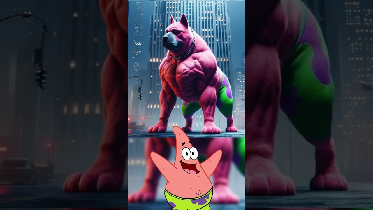 SpongeBob SquarePants as GIANT DOG All Characters 2025 🌟