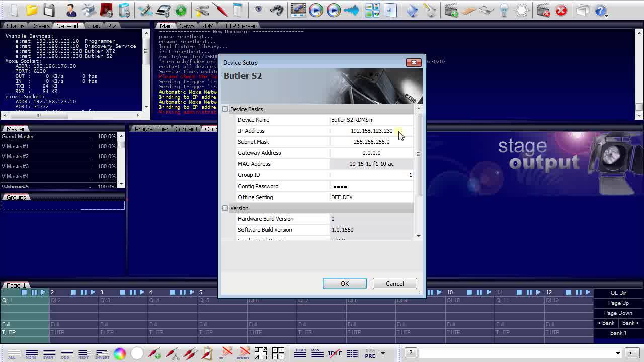 e:cue lighting control LAS 6.1 device configuration