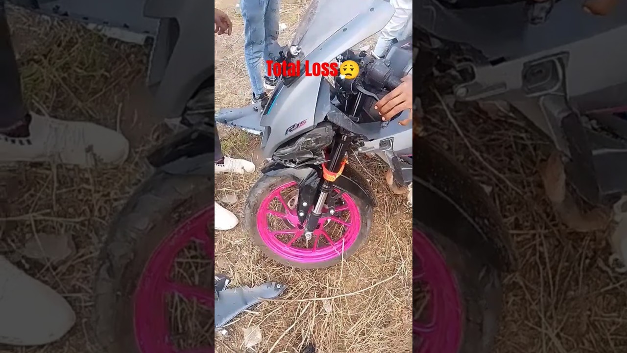 New R15 V4 2024 Accident 😲|| Total Loss #yamaha #bike #r15v4