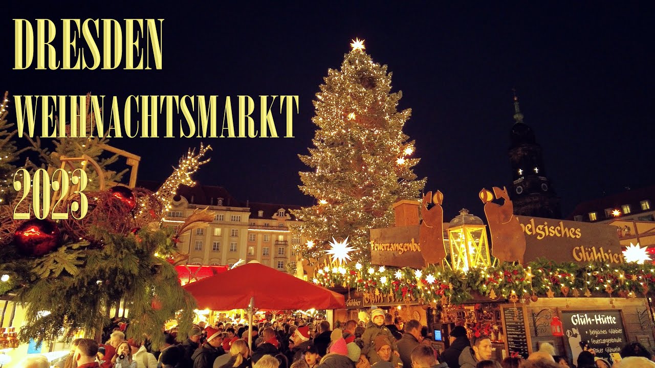 4K Germany Dresden Weihnachtsmarkt 2023, (No Music, No Talking)