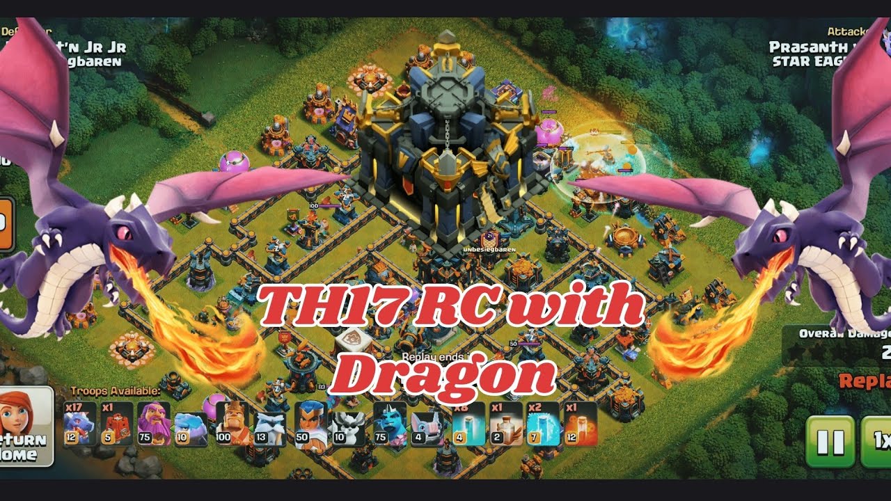 TH17 Royal Champion with Dragon attack strategy 