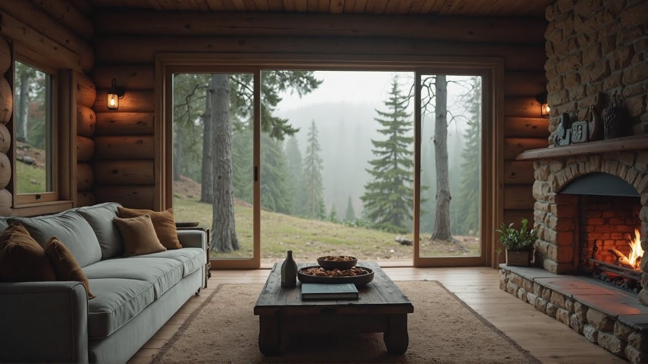 Cozy Cabin Fireplace 🔥 Warm Fire Sounds for Deep Sleep