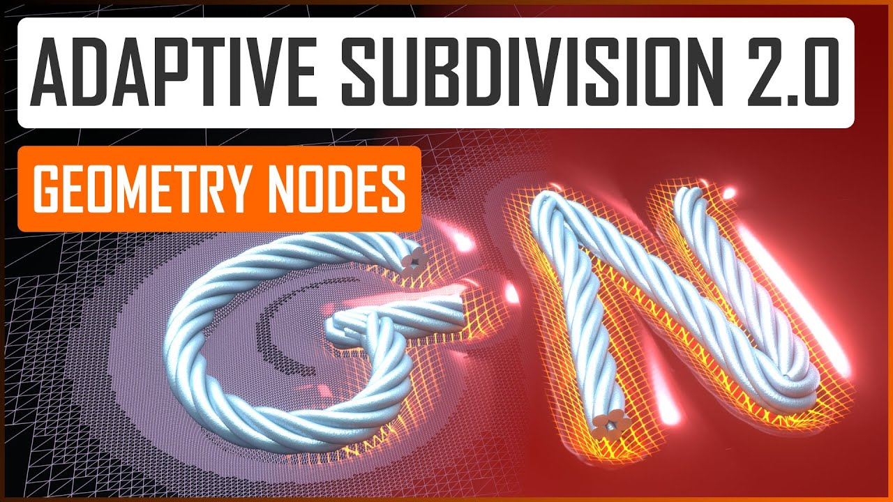 Procedural Adaptive Subdivision with curves 2.0 (update) in Geometry nodes - Blender tutorial ENG