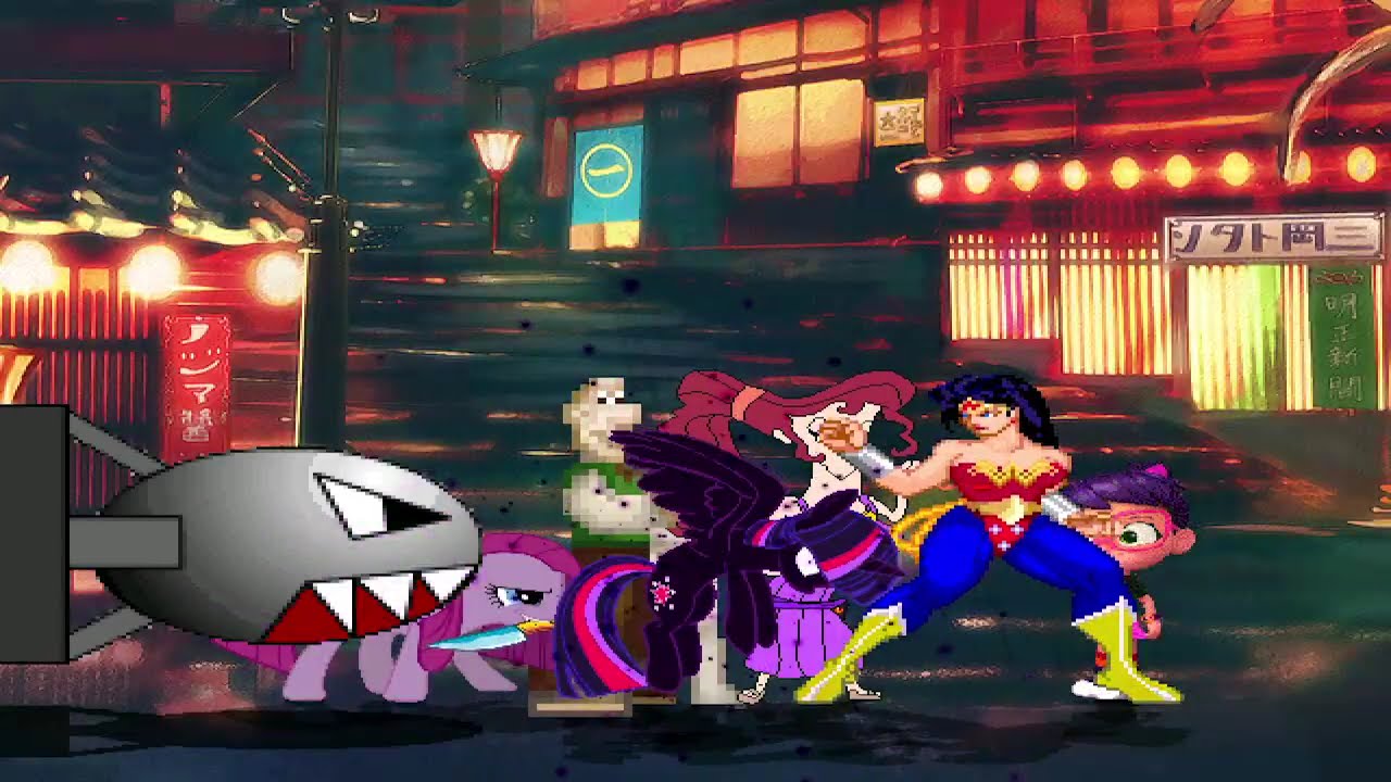 KOF MUGEN Tag Team Pinkamena A-Bomb Wallace Gromit vs Wonder Woman Abby Hatcher Megara N S Alicorn
