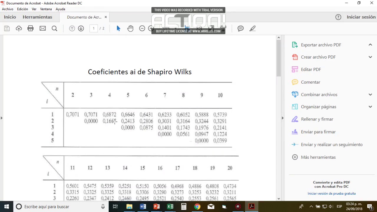 Prueba de normalidad de Shapiro Wilks