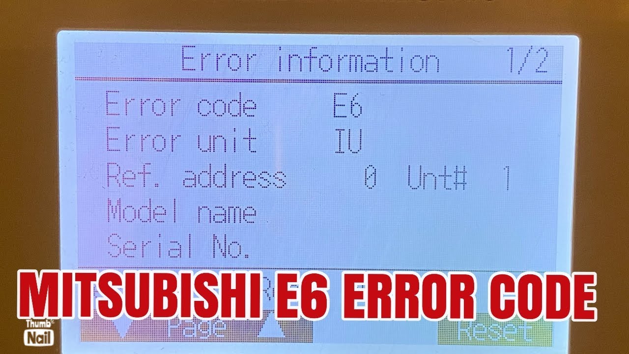 Код ошибки E6 у Mitsubishi