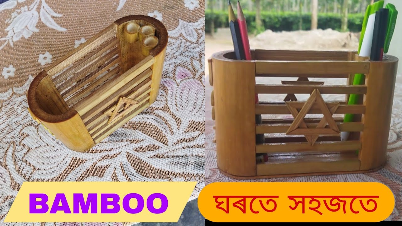 How to make bamboo pen holder #penholder