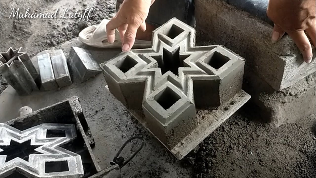 Loster beton motif kerawangan buat variasi dingding mesjid, madrosah/musolah