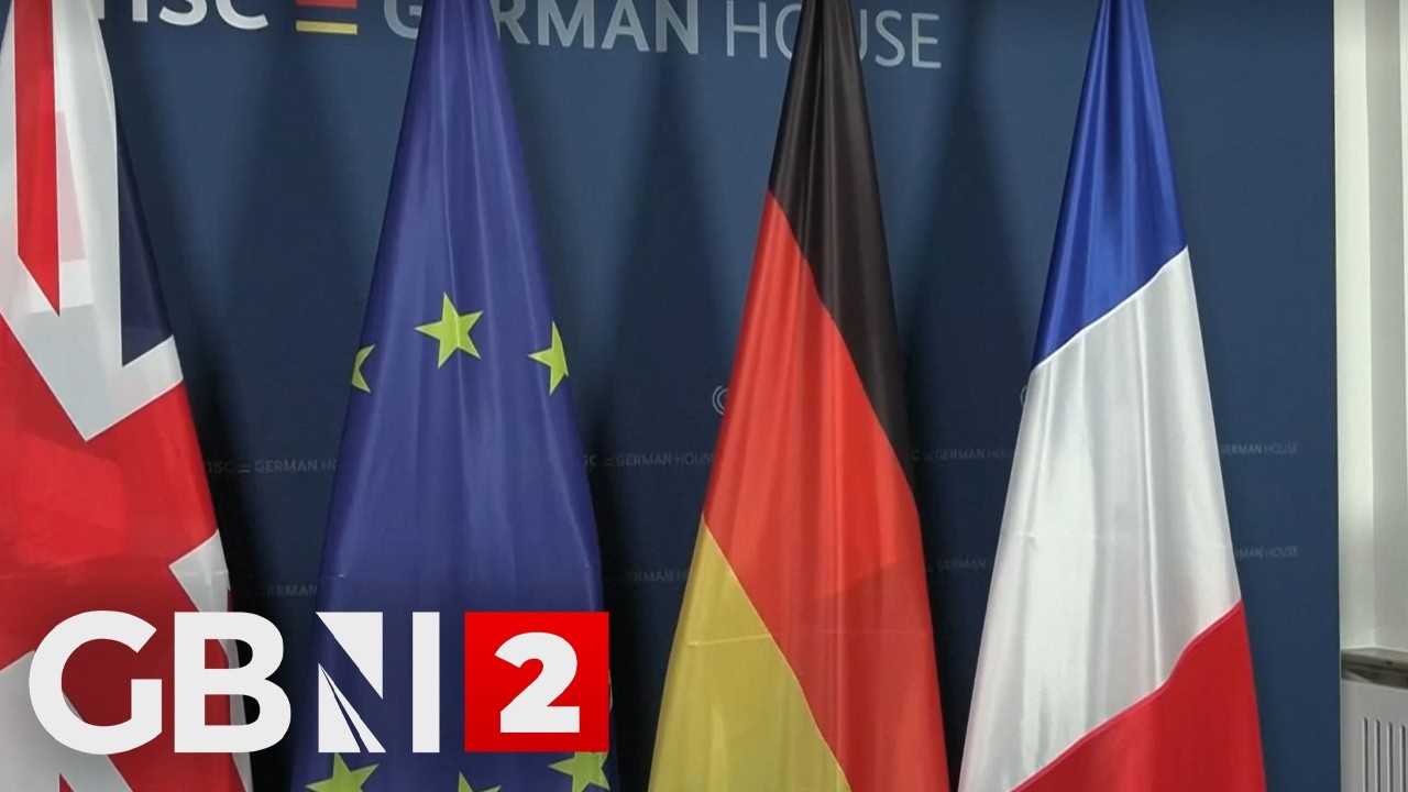 WATCH: Keir Starmer meets with Macron and Merz on sidelines of Munich Security Conference