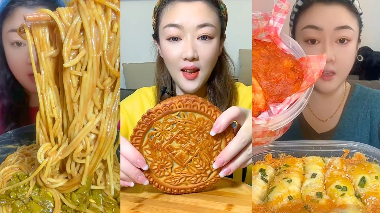 Saucy Noodles, Traditional Mooncake, and Spicy Chicken Mukbang