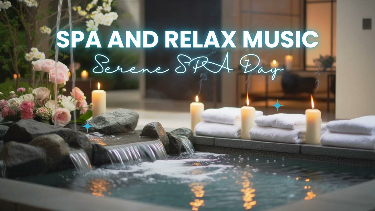 💙 Indoor Garden Waterfall Hot Spring Spa & Relax Music | 3 Hours Calm Ambience | Serene SPA Day 🌿