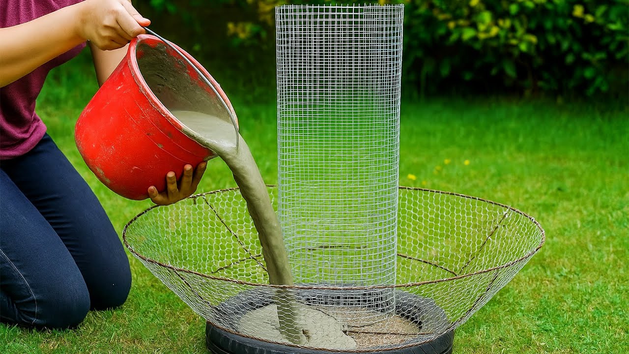 So amazed with the idea of ​​building a garden / garden art from cement and trellis / garden design