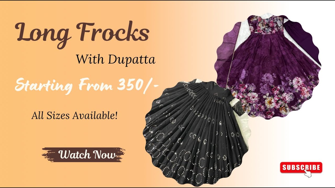 Affordable Long  Frocks WITH Dupatta 💖💖Starting at ₹350👗🎀|#stylish #frockstyle  #westernwear ......!