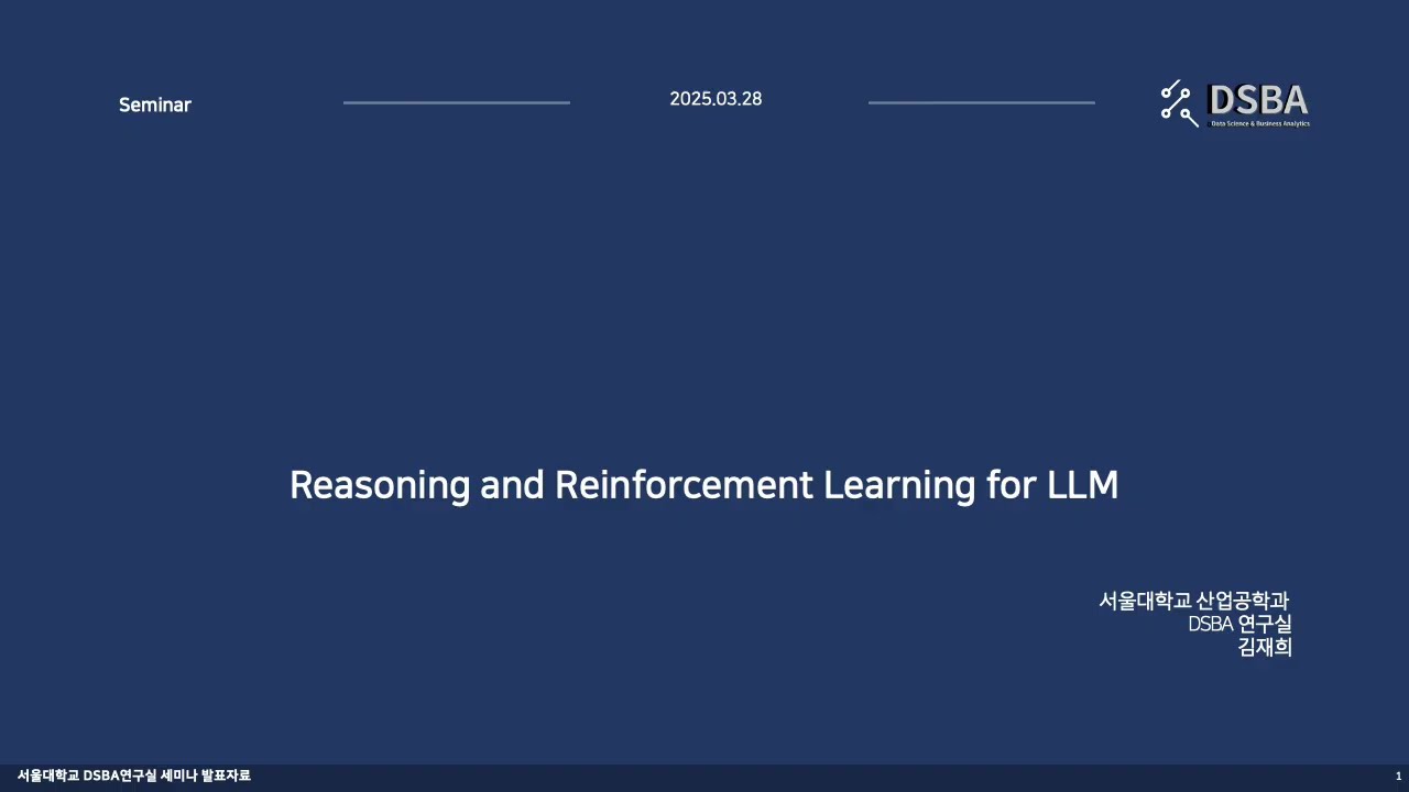 Reasoning and Reinforcement Learning for LLM