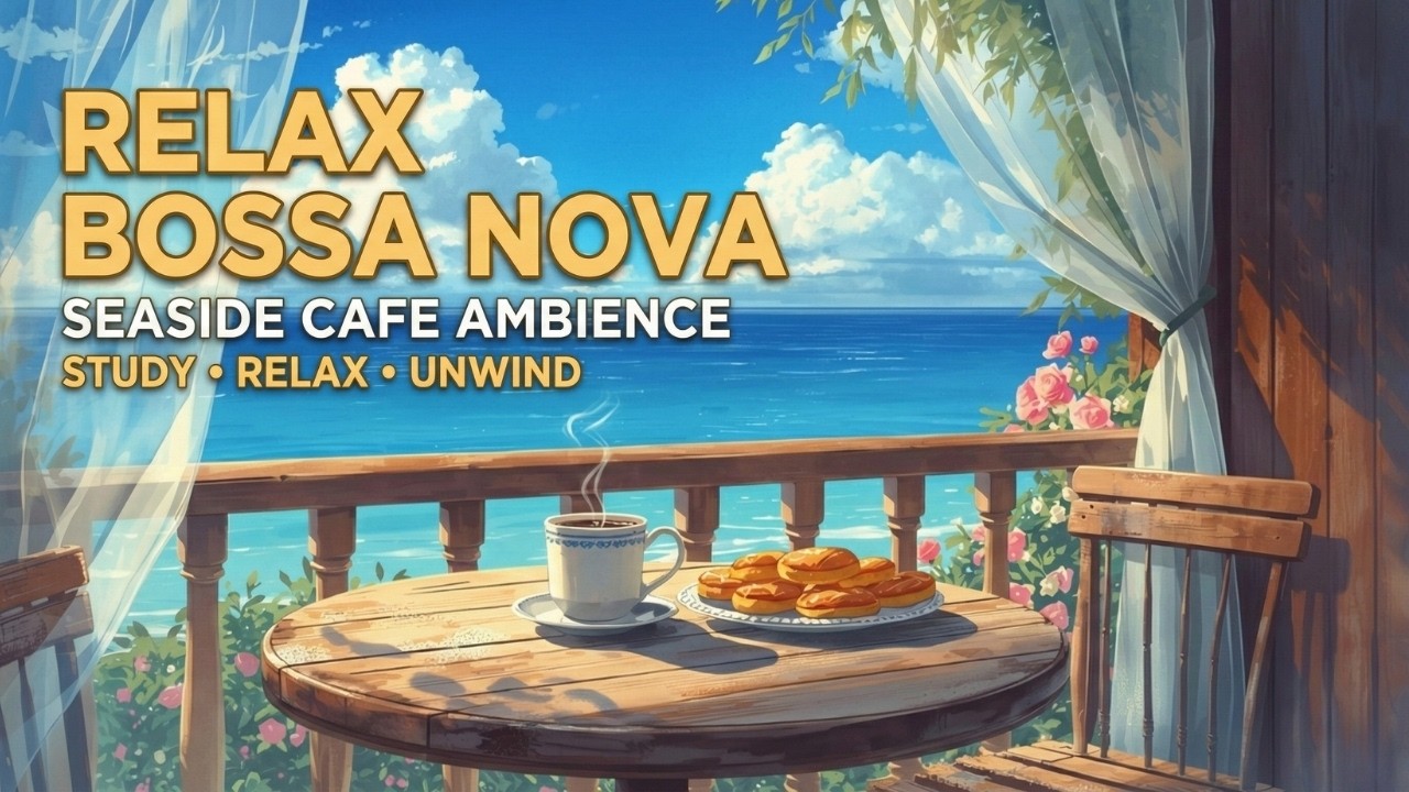 Relax Bossa Nova ☕ Relaxing Seaside Cafe Ambience for Study, Relax, Unwind