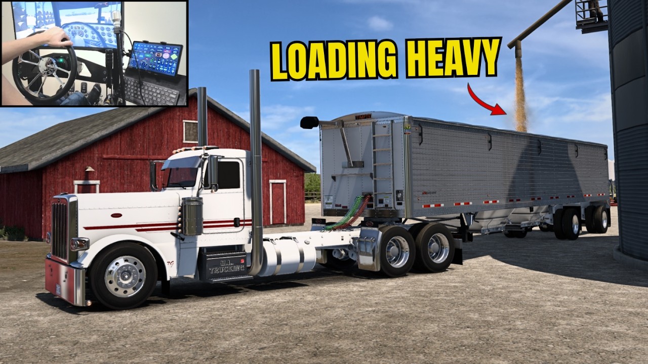 Hauling Heavy Grain - (Custom Day Cab) - Peterbilt 389 - American Truck Simulator