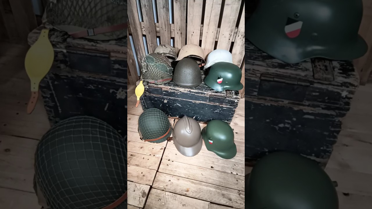 Moja kolekcja hełm&oacute;w z okresu II wojny światowej do rekonstrukcji historycznej #ww2 #history