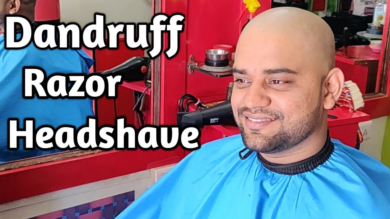 Headshave / How to Dandruff HeadShave in Hindi/ Dandruff Removal Headshave/Straight Razor Headshave