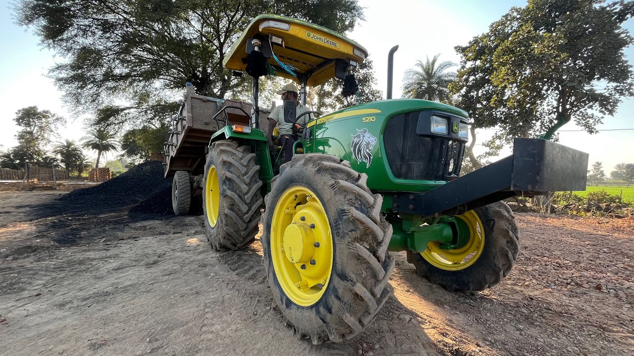 Hard Work John Deere 5210 4wd Tractor Trolley Full Loaded mud | tractor 