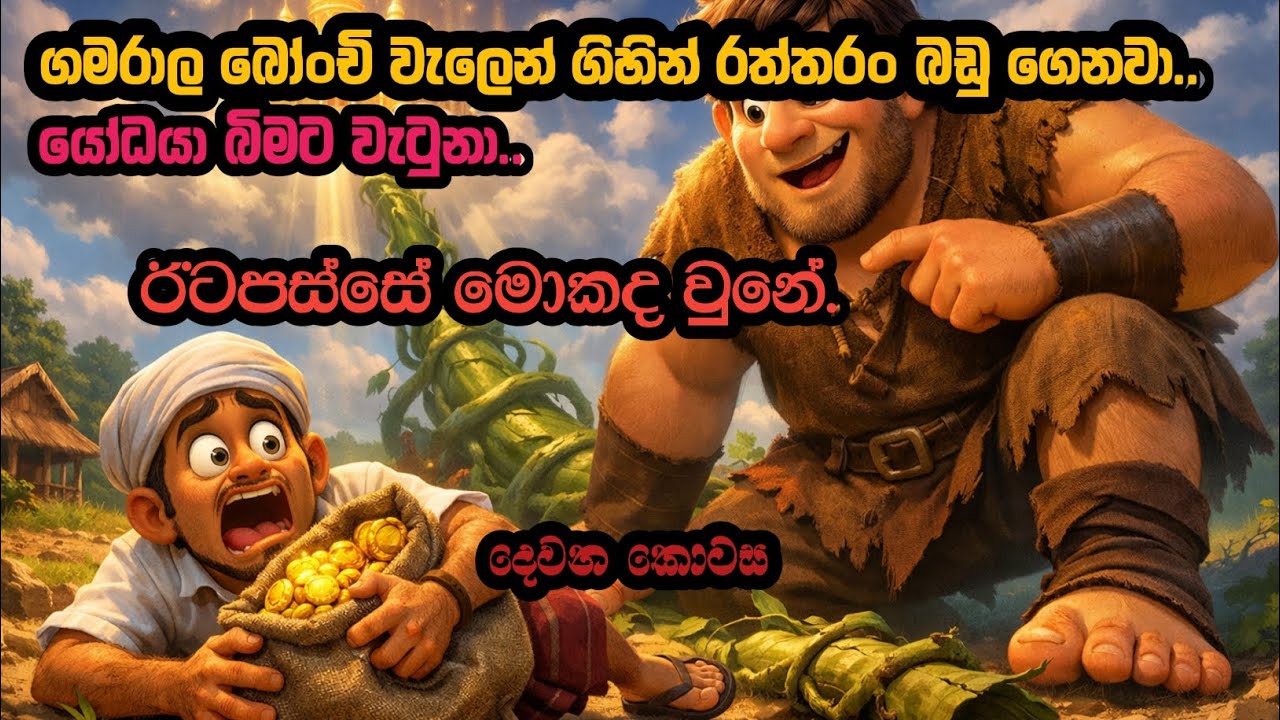 යෝධයා බිමට වැටුනා.ඊටපස්සේ මොකද වුනේ.|  කවුරුත් අහලා නැති සුරංගනා කතාව | folk stories #සිංහලකාටුන්