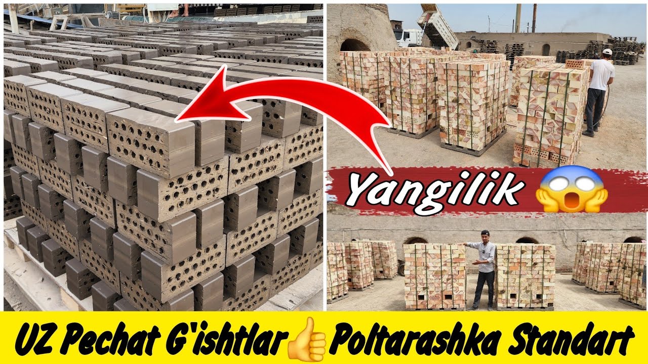YANGILIK 👍UZ Pechat Poltarashka Standart G'ishtlar 99-345-51-22 99-085-73-83 | 2024 G'isht Narxlari