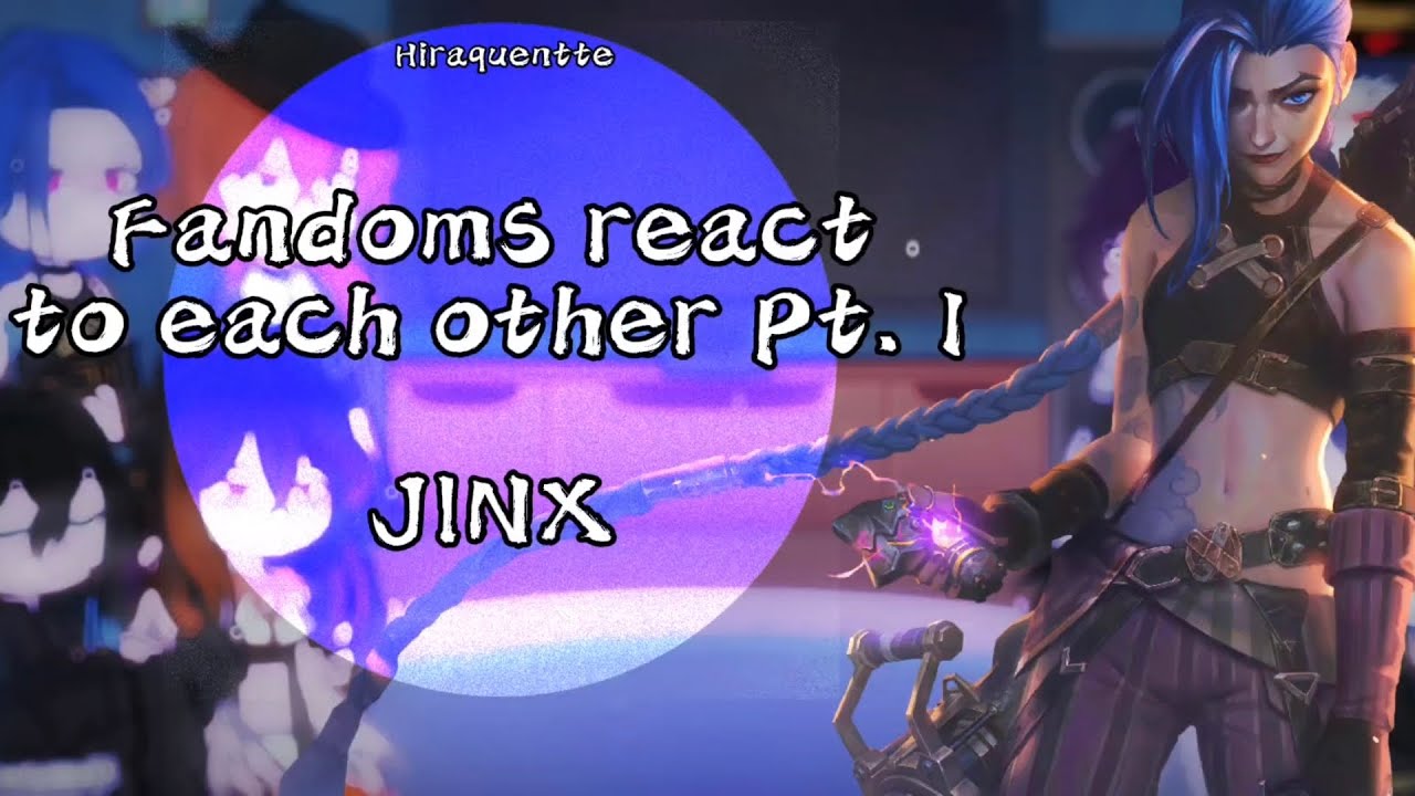 Fandoms react to each other pt.1 | Jinx || #arcane #jinx #genshin #bsd #kaijuno8 #kny #helluvaboss