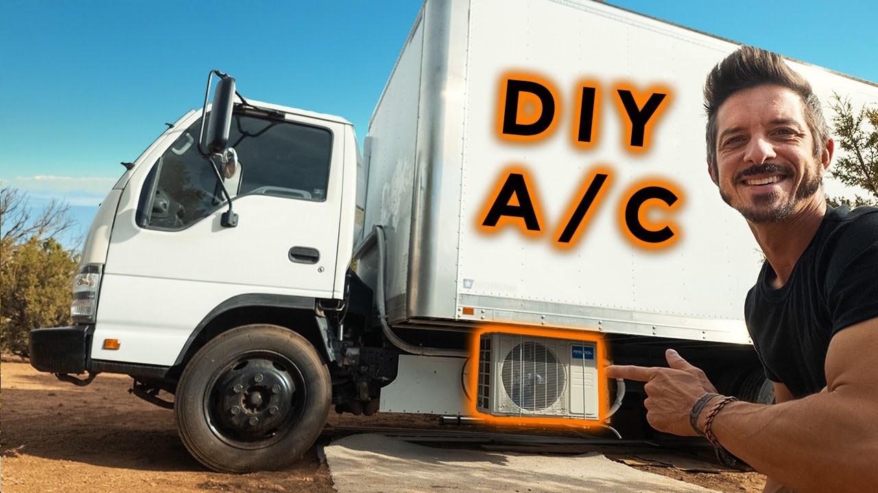 DIY Air Conditioner install on my Box Truck Tiny Home | Mr Cool Mini Split