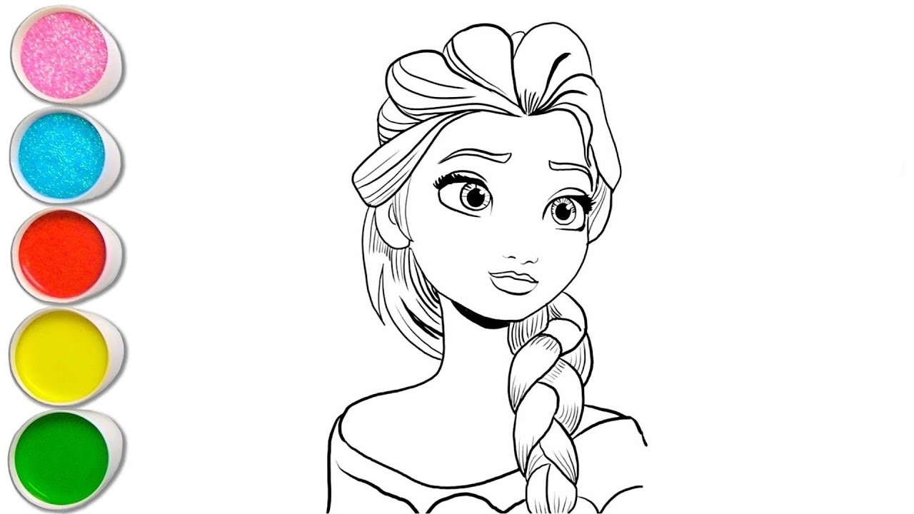 Cute Elsa Frozen Drawing for kids, Painting & Coloring for kids, Toddlers | Let's Draw Together