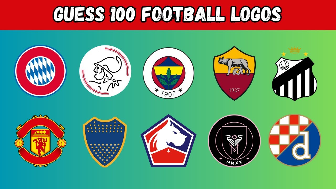 Guess 100 Football Teams | Football Clubs Logo Quiz | Football Quiz