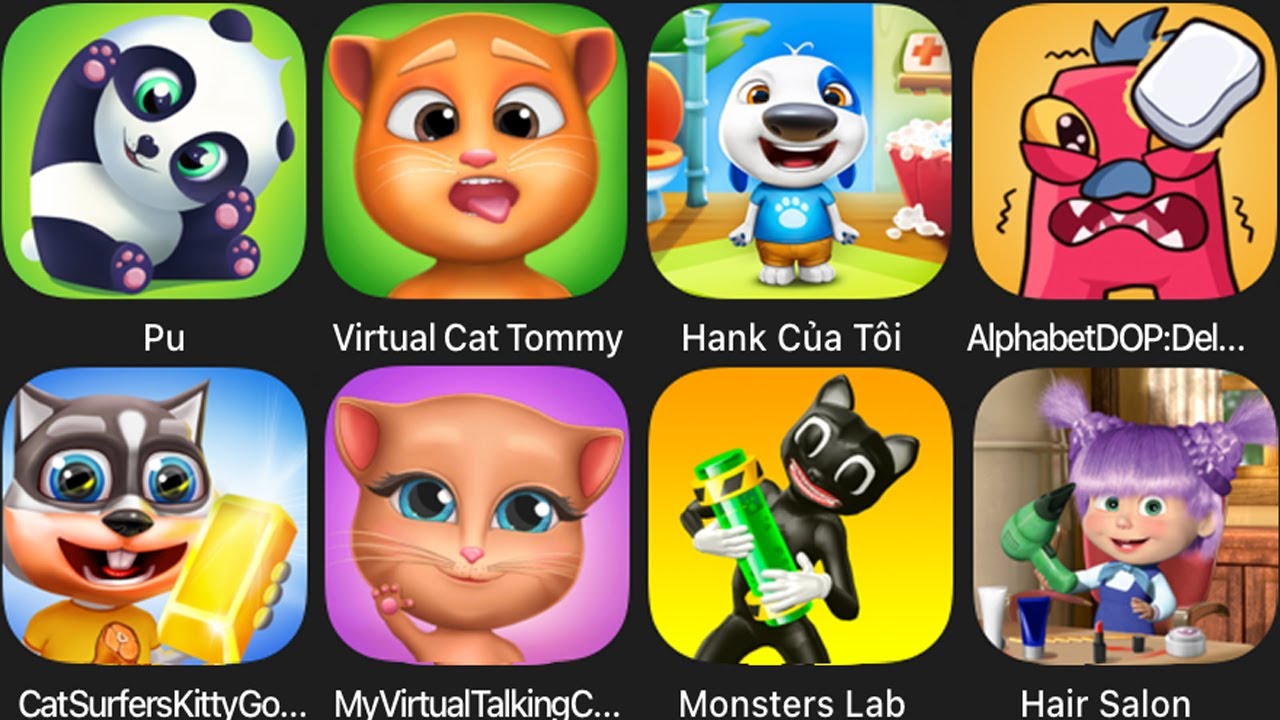 Hank Cua Toi, Pu,MyVirtualTalkingC,Monsters Lab,Hair Salon,CatSurferKittyGo,Hair Salon,
