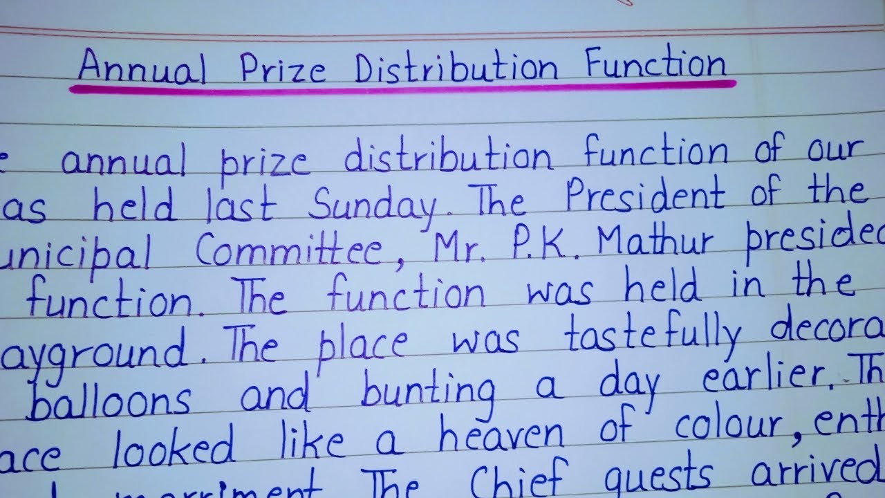 Essay on Annual Prize Distribution Function || Paragraph on Annual Prize distribution Function