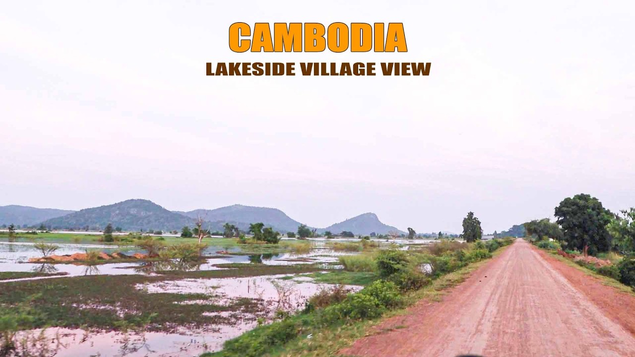 Landscape Along The Lakeside Village Road: Relaxing Evening Tour [ Mr Lee Village Tour ]