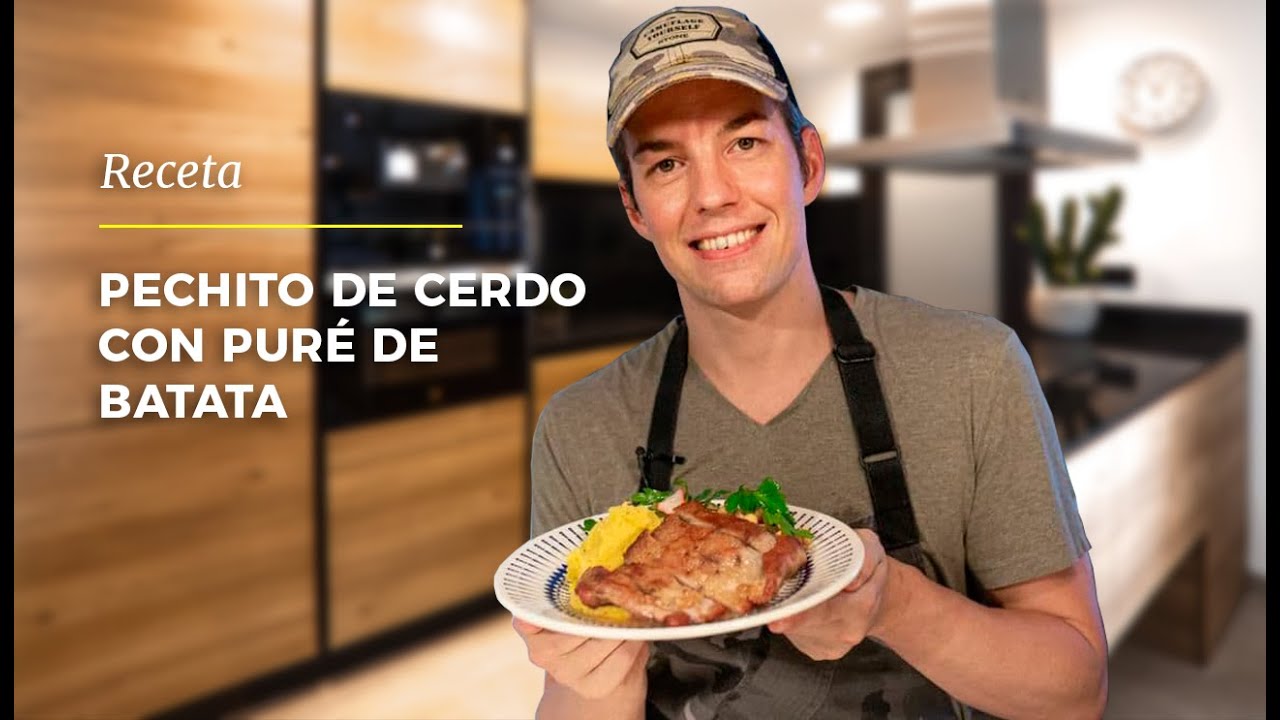 RECETA | Pechito de cerdo con puré de batatas y ensalada de garbanzos | Pedro Lambertini