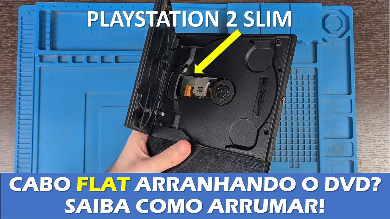 CABO FLAT DO LEITOR ARRANHANDO O DISCO PS2 SLIM - SAIBA COMO ARRUMAR! PLAYSTATION 2
