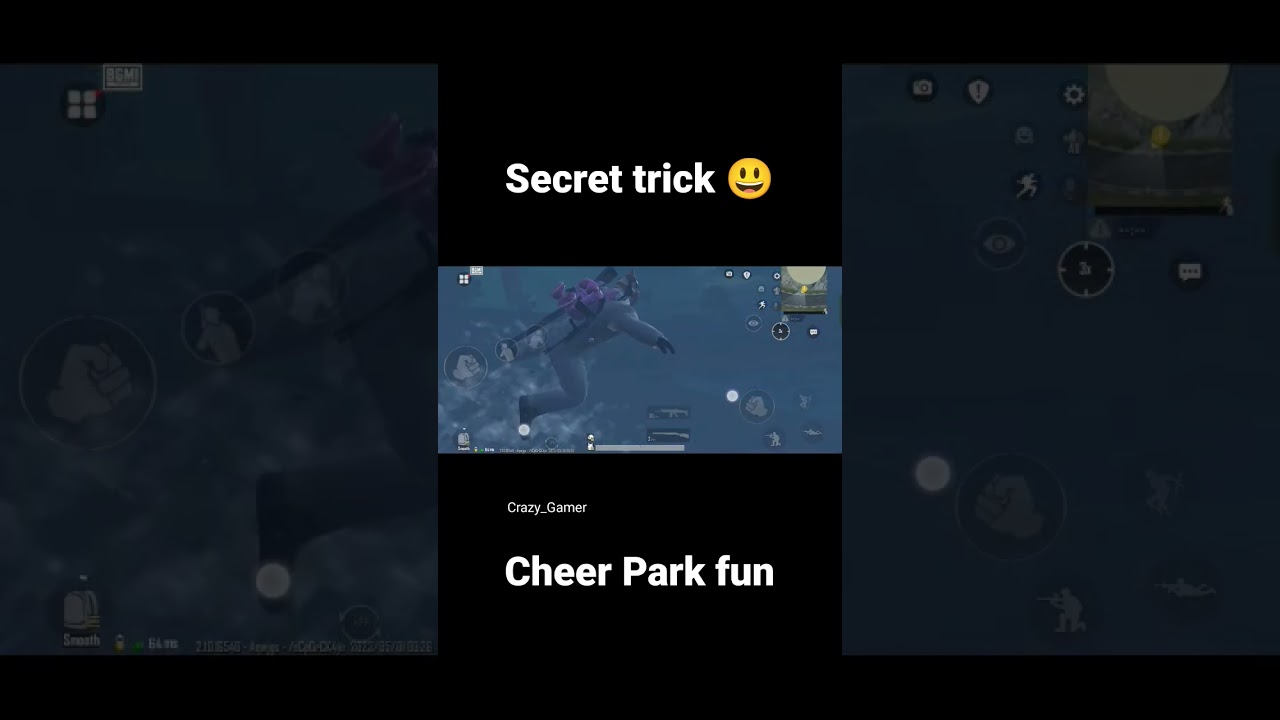 Secret trick 😃 to go underground in Cheer Park- #tricks #cheerparkfun #bgmi