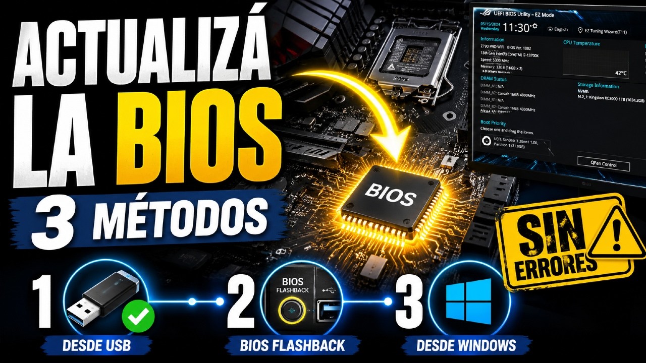 🔴 3 FORMAS para ACTUALIZAR la BIOS de TU PLACA MADRE en 2025
