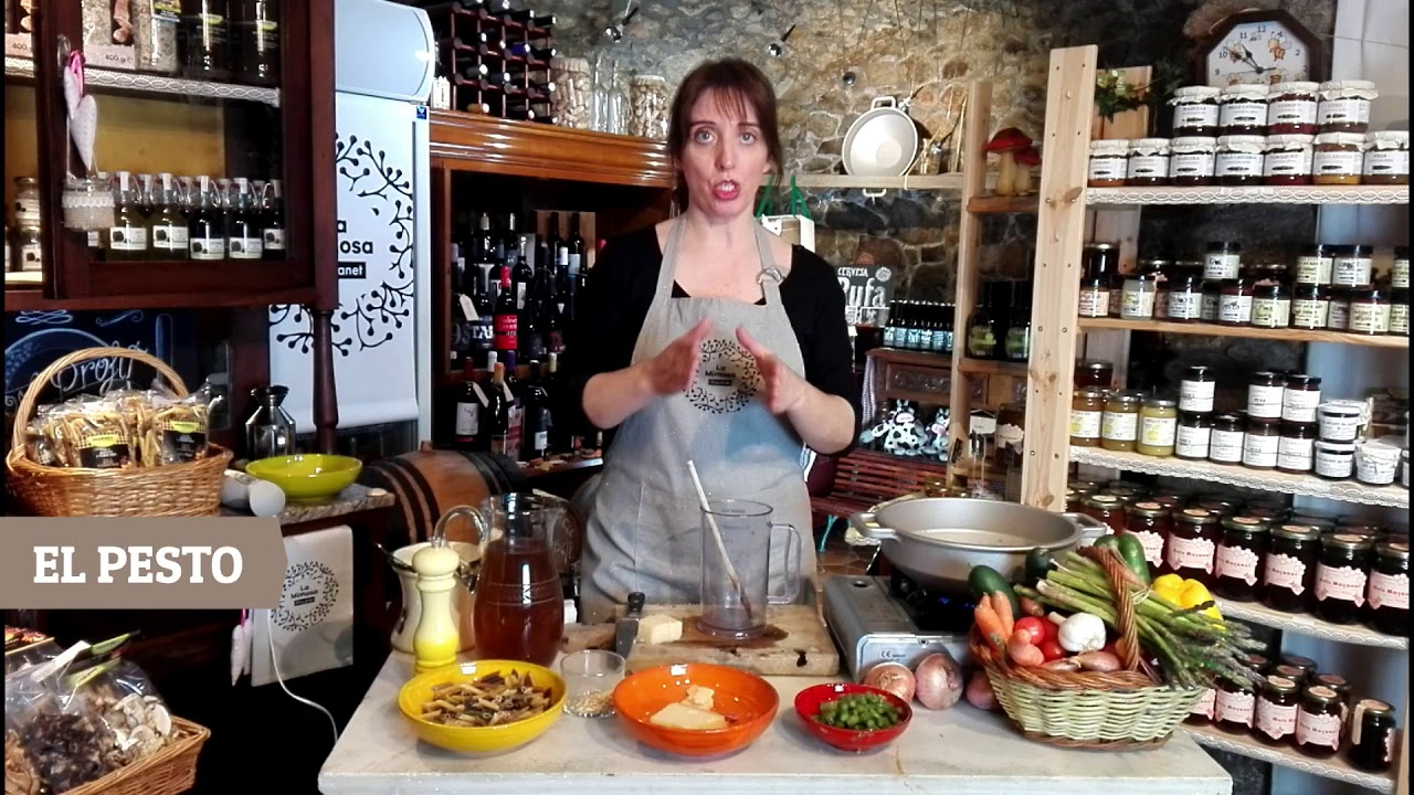 PASTA AMB ESPÀRRECS, CEPS I PESTO D'ESPÀRRECS